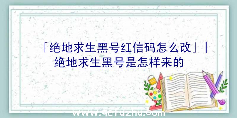 「绝地求生黑号红信码怎么改」|绝地求生黑号是怎样来的